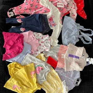 3-6 Month Baby Girl Clothes Bundle | Carters | Luvable Friends | Wonder Nation